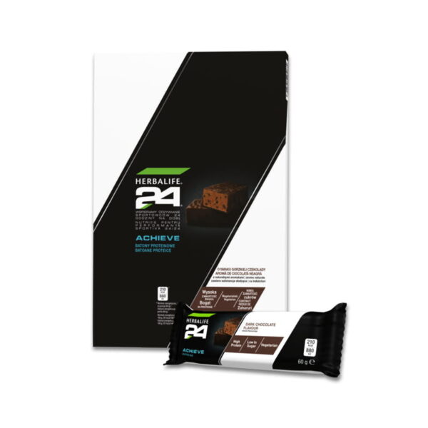Batony-Herbalife-24 H24 ACHIEVE batony proteinowe o smaku gorzkiej czekolady, 6 sztuk