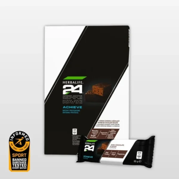 H24-Achieve-Batony-gorzka-czekolada-Herbalife-6-szt H24 ACHIEVE batony proteinowe o smaku gorzkiej czekolady, 6 sztuk
